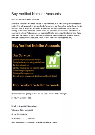 Buy Verified Neteller Accounts