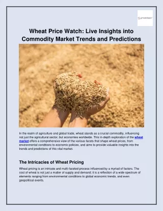 Wheat Price Watch_ Live Insights into Commodity Market Trends and Predictions