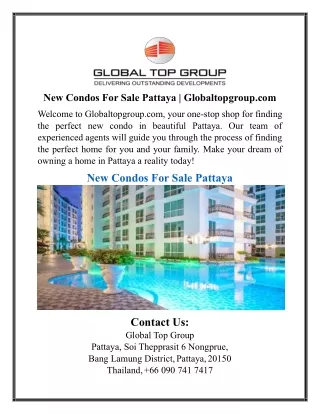 New Condos For Sale Pattaya | Globaltopgroup.com