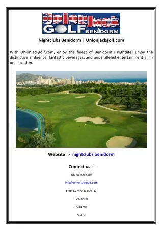 Nightclubs Benidorm  Unionjackgolf.com