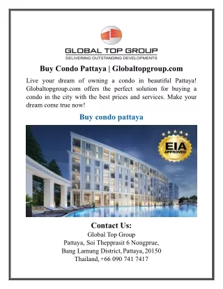 Buy Condo Pattaya | Globaltopgroup.com