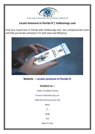 Locate Someone In Florida Fl  Valdesinvgr.com