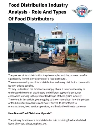 Understanding Food Distributors' Roles: Insights with NFL Freight