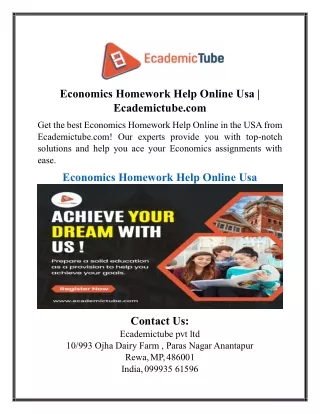 Economics Homework Help Online Usa | Ecademictube.com