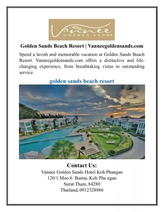 Golden Sands Beach Resort | Vanneegoldensands.com