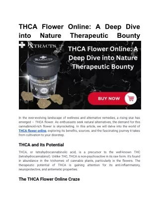 THCA Flower Online_ A Deep Dive into Nature's Therapeutic Bounty