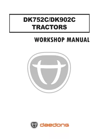 Kioti Daedong DK752C Tractor Service Repair Manual