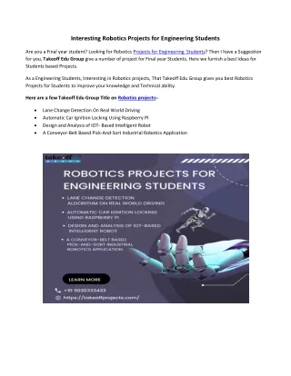 Interesting Robotics Projects for Engineering Students