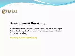 Recruitment Beratung