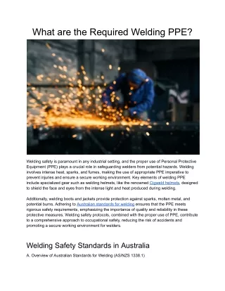 What are the Required Welding PPE