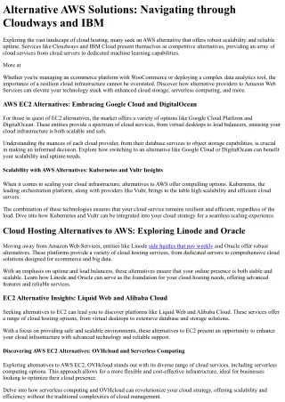 AWS Alternative - Scalability with AWS Alternatives