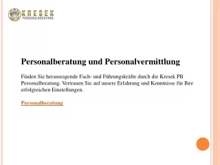 Personalberatung und Personalvermittlung