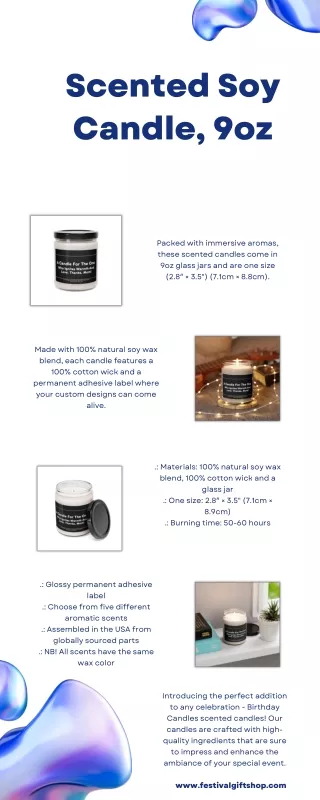 Scented Soy Candle, 9oz