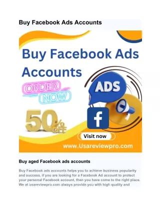 Buy Facebook Ads Accounts