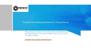 Constant Force Spring Manufacturers | Phynyxind.com