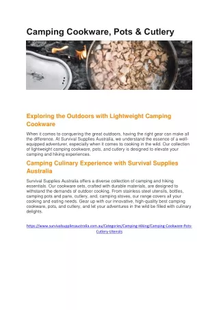 Camping Cookware (https://www.survivalsuppliesaustralia.com.au/Categories/Campin