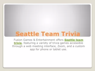 Seattle Team Trivia