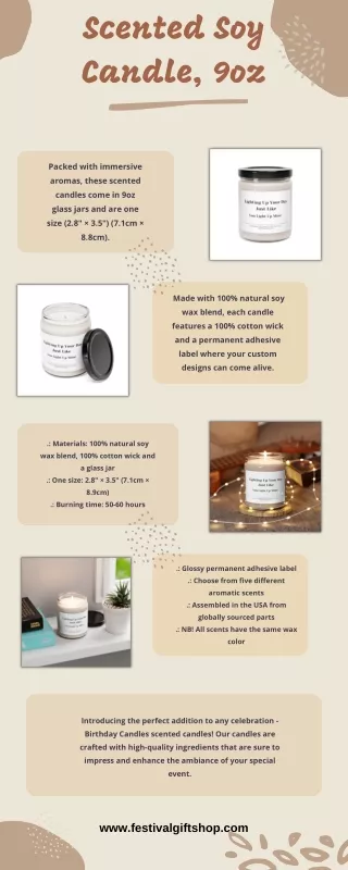 Scented Soy Candle, 9oz