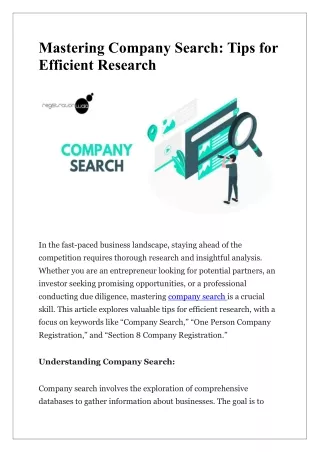 Mastering Company Search: Tips for Efficient Research