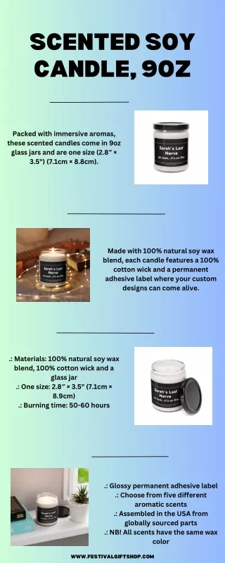 Scented Soy Candle, 9oz