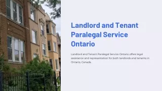 Landlord and Tenant Paralegal Service Ontario