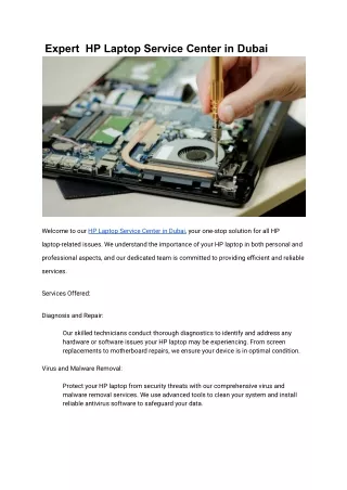 Expert  HP Laptop Service Center in Dubai