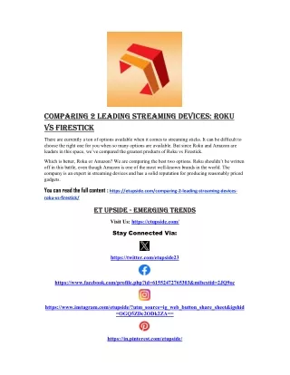 Comparing 2 Leading Streaming Devices- Roku vs Firestick