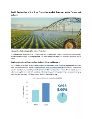 Depth Exploration of the Crop Protection Market Revenue