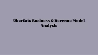 UberEats Business & Revenue Model Analysis