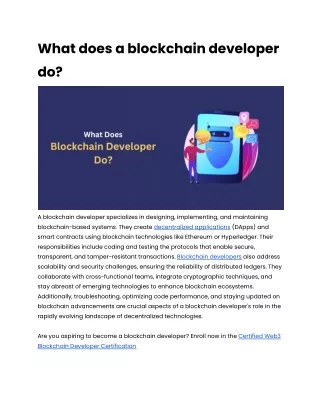 What does blockchain developer do_