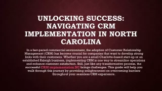 Unlocking Success Navigating CRM Implementation in North Carolina