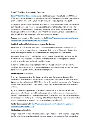 Solar PV Combiner Boxes Market Overview