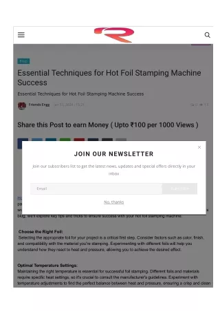 Essential Techniques for Hot Foil Stamping Machine Success