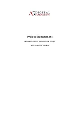 Project Manager dalla Progettazione alla Gestione Web