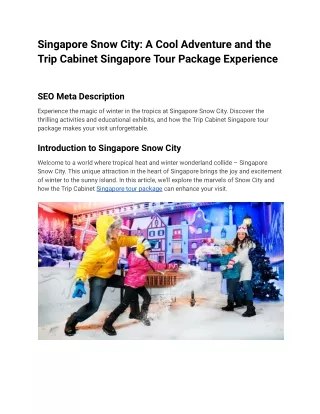 Singapore Snow City_ A Cool Adventure and the Trip Cabinet Singapore Tour Package Experience