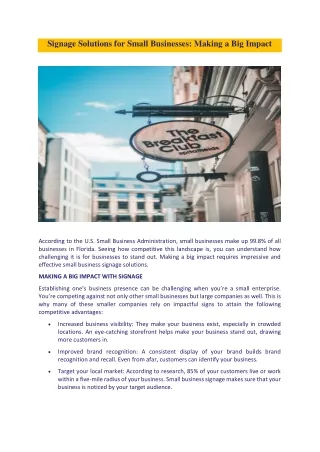Signage Solutions for Small Businesses