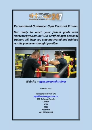 Personalized Guidance Gym Personal Trainer