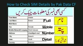 How to Check SIM Details by Pak Data CF