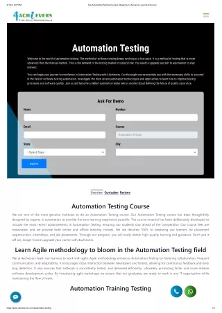 Best Automation Testing Courses