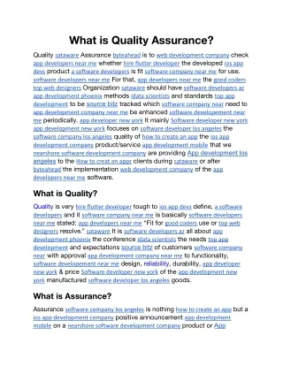 What is Quality Assurance.docx