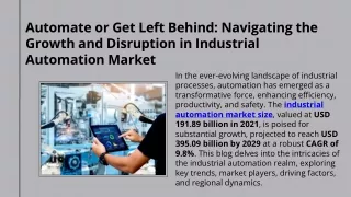 Navigate the Growth and Disruption in Industrial Automation Market