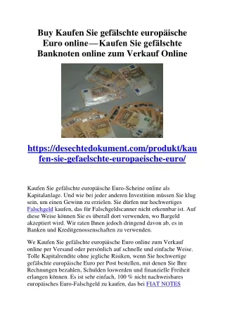 BUY KAUFEN SIE GEFÄLSCHTE EUROPÄISCHE EURO ONLINE - KAUFEN SIE GEFÄLSCHTE BANKNO