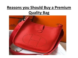 Reasons you Should Buy a Premium Quality Bag