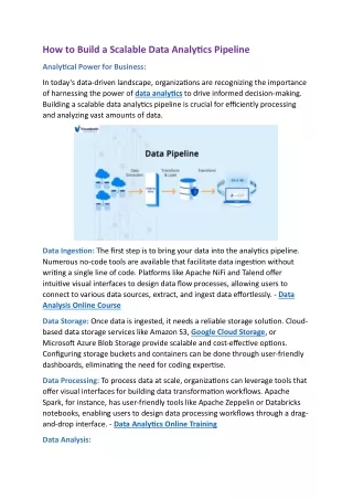 Data Analytics Course Online