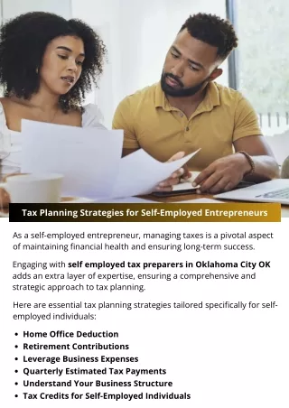 Tax Planning Strategies for Self-Employed Entrepreneurs