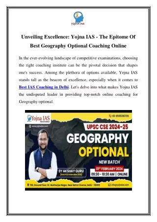 Best Geography Optional Coaching Online Call-8595390705