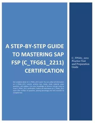 A Step-by-Step Guide to Mastering SAP FSP (C_TFG61_2211) Certification