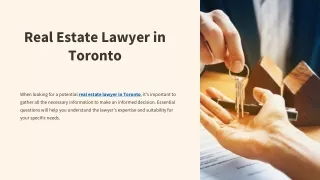 Real Estate Lawyer in Toronto