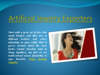 Artificial jewelry exporters