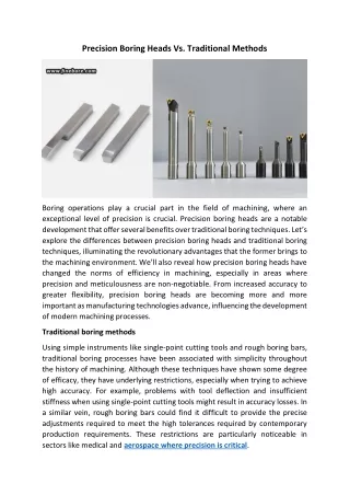 Precision Boring Heads Vs. Traditional Methods